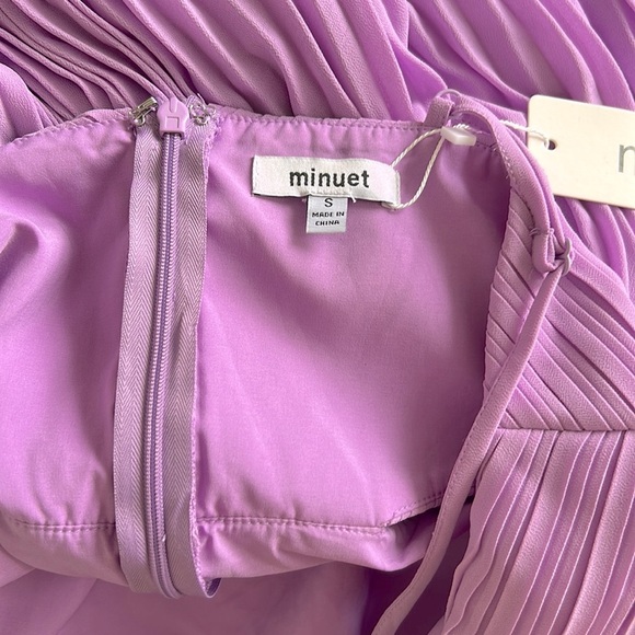 NWT Minuet Lilac Delia Halter Pleated Chiffon Maxi Dress - Picture 7 of 7